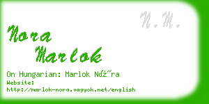 nora marlok business card